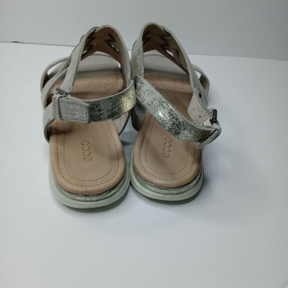 ecco Touch Braided Metallic Silver Sandals - Picture 5 of 8